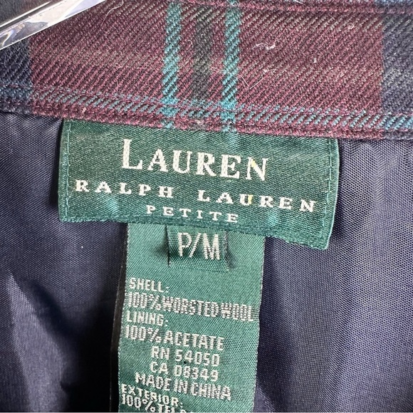 Ralph Lauren Women's Size Petite Medium PM Worsted Wool Full Zip Plaid Jacket - Picture 7 of 8